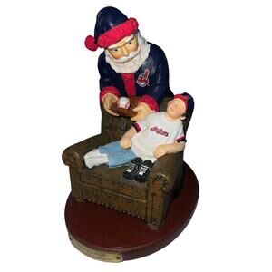 The Memory Company Collectors MLB Cleveland Indians Santa with baseball and boy